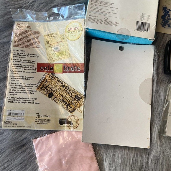 Martha Stewart STAMP AROUND THE PAGE Set Craft Bundle Clear Block Stamp Pad Art - Picture 11 of 12